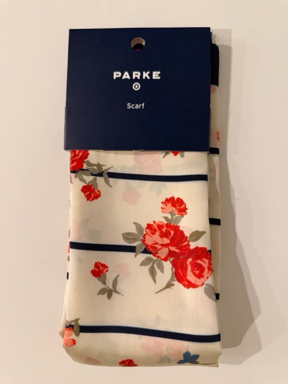 Parke x Target Floral Stripe Cream Scarf